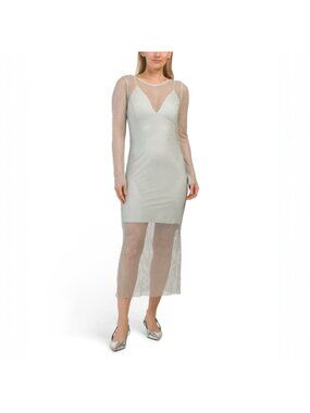 House of Harlow 1960 Long Sleeve Mesh Rhinestone Maxi Dress Size XS New With Tag